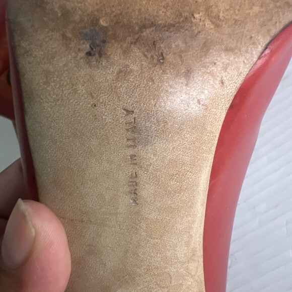 Vintage Salvatore Ferragamo Red Leather Pumps-Szie7.5/EU36-Classic Made in Italy - Picture 10 of 15